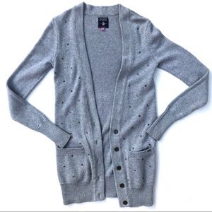 Vintage VS Pink Gray Studded Long Boyfriend Cardigan XS